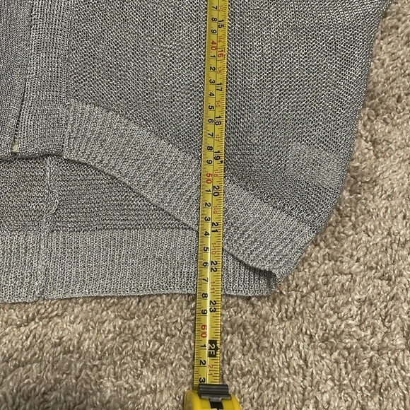 Free Market Women Jacket Small Silver Metallic Thread Foil Knit Contemporary - Picture 8 of 11